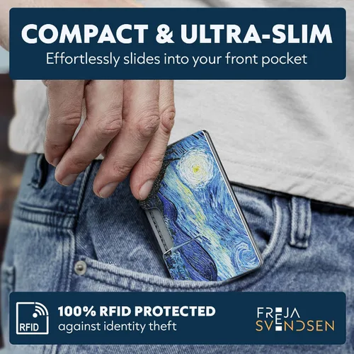 Miniatura 24 de Cartera de aluminio impresa 2.5D para hombres: clip delgado para dinero y tarjetero con barniz selectivo táctil. Bloqueo RFID mejorado, compacto