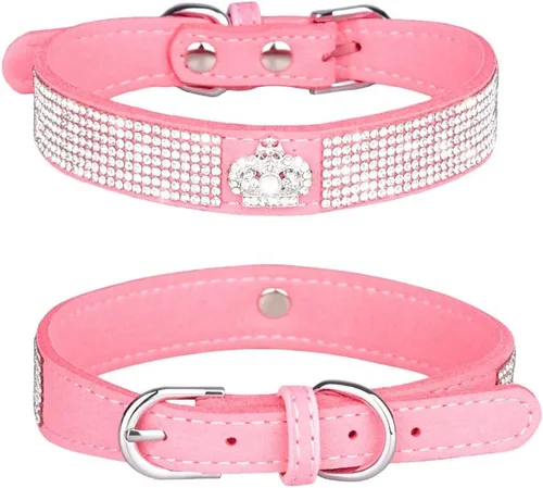 Miniatura 4 de Collares de perro para perros medianos hembras, collar de perro con diamantes de imitación, bonito collar con purpurina para mascotas XXS Xs, S, M