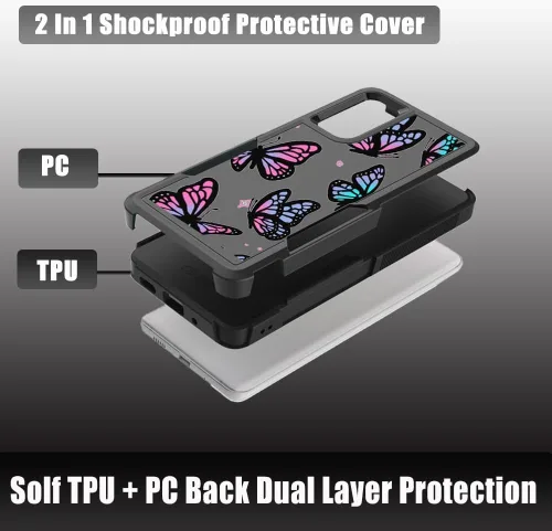 Miniatura 3 de Funda para teléfono Galaxy S20 FE 5G, funda de mariposa para Samsung Galaxy S20fe, funda resistente para Samsung S20 FE 5G/4G, funda protectora