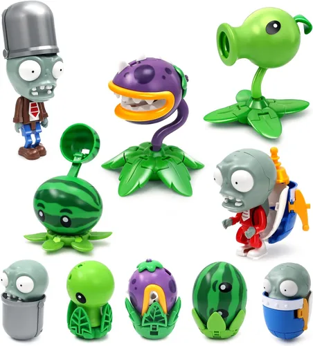Maikerry PVZ - Juego de figuras de acción – Juguetes ensamblados, juego de regalo, para fanáticos, fiestas, cumpleaños, juguetes para niños y niñas