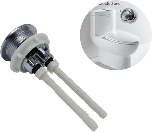 Miniatura 5 de Botón del tanque del inodoro Botón de inodoro con doble pulsador de botón de descarga de repuesto con diámetro de rosca (1.496 in/1.5 pulgadas)