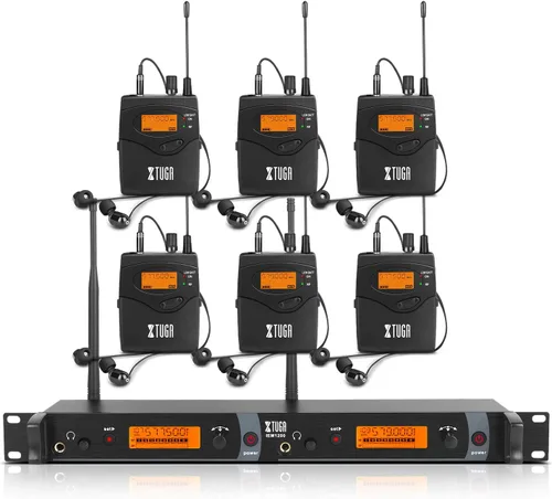 Miniatura 8 de XTUGA IEM1200 UHF Mono Wireless in Ear Monitor System 2 Channel 5 Bodypacks Monitoreo con auriculares, 40 frecuencias, montaje en rack