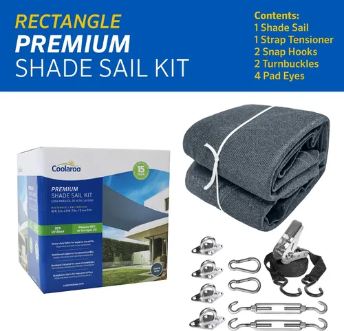 Miniatura 4 de Kit Premium de Vela de Sombra Coolaroo - 95% de Bloqueo UV, Grado Comercial, Acabado Mate de Lujo, con Herramientas de Acero Inoxidable