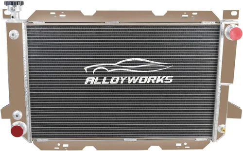 ALLOYWORKS Radiador de aluminio de 3 filas para Ford F-150 F-250 F-350 F150 F250 F 350 Bronco 5.0L 5.8L 7.5L V8 Radiadores de flujo cruzado de
