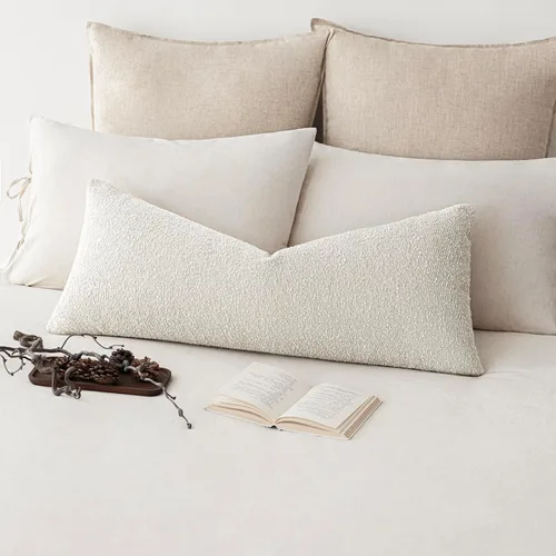 Miniatura 77 de Foindtower Fundas de almohada decorativas con textura de boucle, fundas de almohada sólidas, neutrales, suaves y acogedoras para silla, sofá