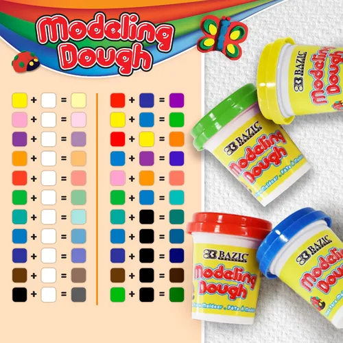 Miniatura 7 de BAZIC Products Arcilla para modelar 4 colores, colores surtidos, masa, manualidades, regalo no tóxico para artistas (paquete de 8 onzas), 36 paquetes
