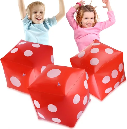 Miniatura 17 de Blulu Paquete de 3 Dados Inflables Grandes Dados Inflables Gigantes Jumbo para Juegos de Mesa en Interiores y Exteriores Ludo Favor de Fiesta