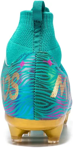Miniatura 4 de JIEBUNIAO Botas de fútbol para hombre, tacos profesionales, zapatos de césped para mujer, tenis de entrenamiento de fútbol atlético para niños