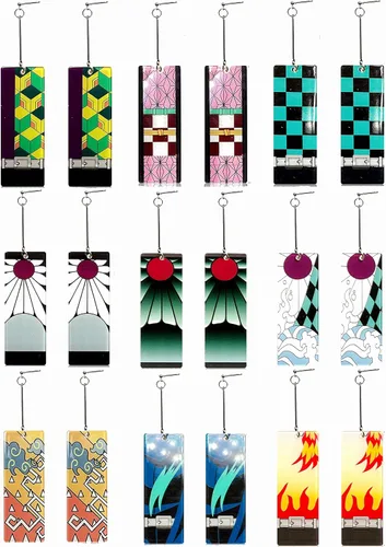 Tanjiro - Pendientes colgantes para mujer, anime cosplay para hombres, Kimetsu No Yaiba, anime cosplay, regalo de Navidad para niñas, Acrílico, otro