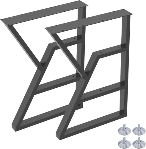 Miniatura 17 de Juego de 2 patas de escritorio de metal, patas de mesa en forma de T resistentes de 28 pulgadas de alto x 16 pulgadas de ancho, patas de metal