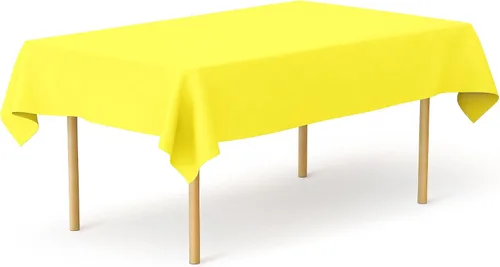 Miniatura 149 de Pomp Mantel Premium de Poliéster de 60" x 84" en Color Amarillo Plátano Tela Fácil de Cuidar, Resistente a Arrugas y Manchas Para Mesa Banana