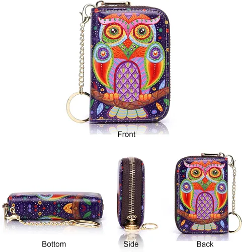 Miniatura 2 de APHISON RFID - Tarjetero, carteras para mujer. Funda para tarjetas de piel con cremallera para mujerniñaCaja regalo