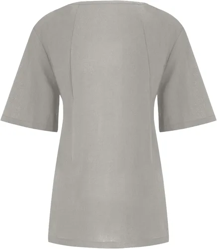 Miniatura 3 de ZIXZMD Oversized Tshirts Shirts for Women Cotton Linen Floral Printed Short Sleeve Loose Fit Crewneck Womens Tops