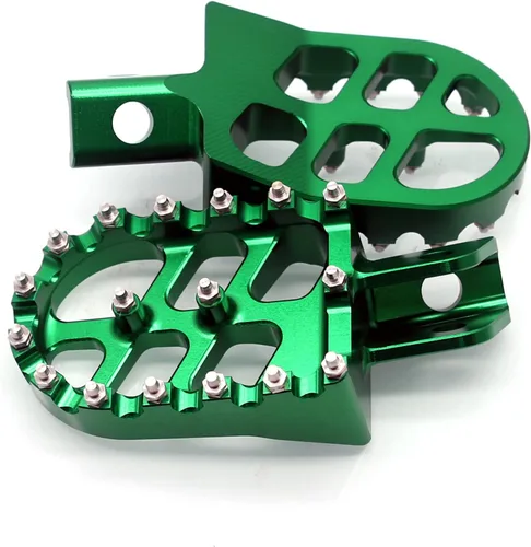 Miniatura 2 de MZS Estriberas para Dirt Bike, Estriberas CNC Motocross KLX 110 Reposapiés MX Pedal de Descanso Verde Compatible con KLX110 2002-2024 / KLX110L