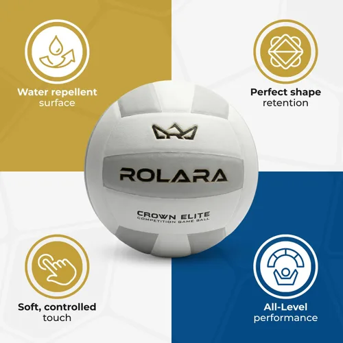 Miniatura 4 de Crown Elite - Pelota de voleibol – Cuero compuesto de microfibra importado de tamaño oficial aprobado por la NFHS con vejiga de butilo para una