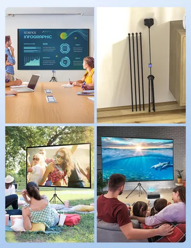 Miniatura 7 de Paris RHÔNE - Pantalla de proyector con soporte, 80 pulgadas, para interiores y exteriores, 16:9, PVC HD 4K, 1.5 ganancia, portátil, sin arrugas