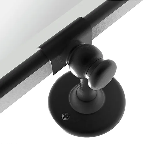 Miniatura 4 de TEHOME Espejo de baño con pivote horizontal, inclinable, marco de metal negro, rectangular, redondeado, rectangular, inclinable, biselado