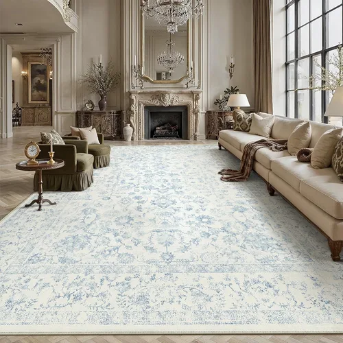 Miniatura 45 de PureCozy Alfombra de área beige de 2 x 3 pulgadas, lavable, vintage, pequeña, para entrada, cocina, suave, retro, floral, de pelo bajo, tapete