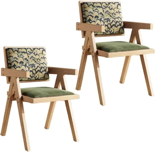 Miniatura 24 de YVYKFZD Juego de sillas de comedor de madera maciza, sillas de cocina sin brazos, silla de comedor tapizada con respaldo, sillón de terciopelo