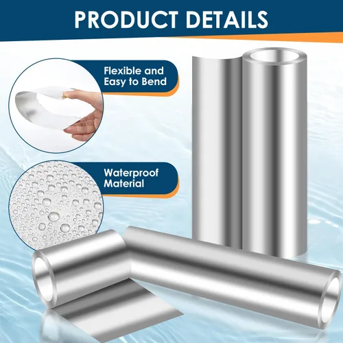 Miniatura 4 de Rollo de Sellado de Aluminio, 6'' x 50' Rollo de Metal para Techos y Jardín, Previene Manchas en Techos, Grosor de 0.019 pulgadas/0.3 mm (26GA) Tira