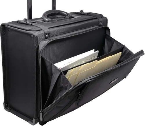 Miniatura 6 de Alpine Swiss Maletín con ruedas Bolsa para laptop para hombres y mujeres Estuche rígido para catálogo con ruedas Divisores de archivos