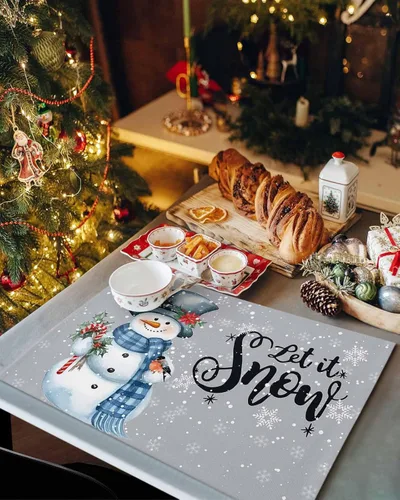 Miniatura 95 de Juego de 4 manteles individuales Boho de otoño, calabazas de acuarela para Acción de Gracias, resistentes al calor, lavables, para mesa, manteles