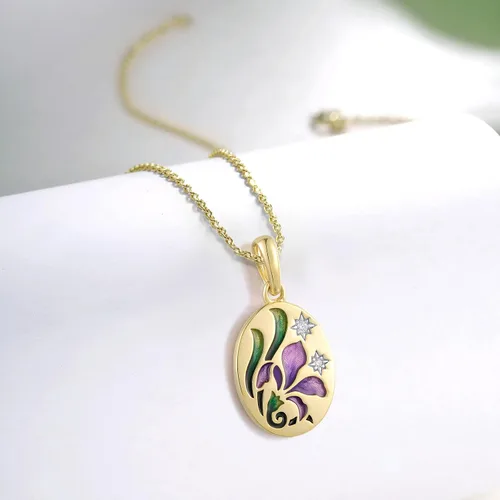 Miniatura 3 de Santuzza 925 Sterling Silver Flower Pattern Pendant for Women