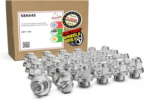 Miniatura 14 de Wheel Accessories Parts 20 tuercas de llanta M14x1.5 14x1.5 rosca OEM estilo fábrica 1.8 pulgadas de largo cromadas 7/8 pulgadas 0.866 in Cromado