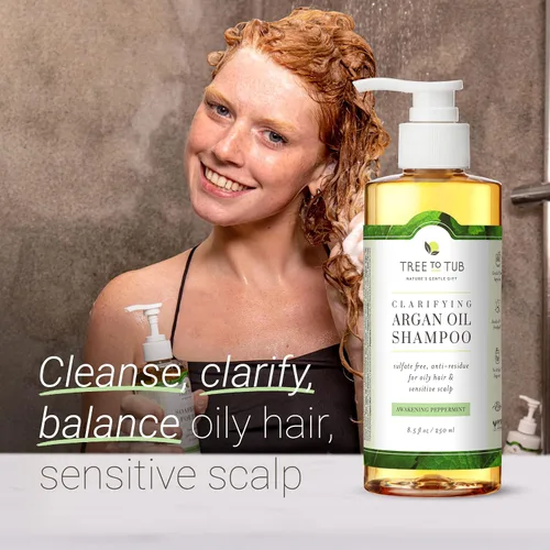 Miniatura 2 de Tree To Tub Champú de menta para cabello graso y cuero cabelludo sensible, champú aclarante suave para la acumulación, champú para el cabello anti
