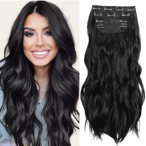 Miniatura 13 de 4 extensiones de cabello sintético suave y natural para mujer, rubio miel, mezcla de castaño castaño, extensiones para mujer