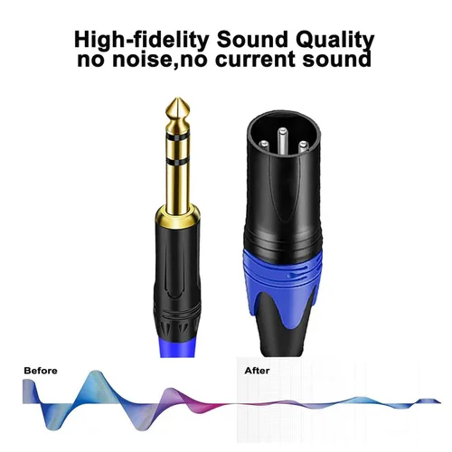 Miniatura 6 de Cable divisor XLR, cable de conexión en Y de 1 hembra a 2 machos, cable divisor de micrófono equilibrado, adaptador de audio (11.8 pulgadas)