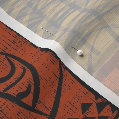 Miniatura 5 de Spoonflower Tela - Negro polinesio hawaiano hawaiano Tiki Tropical Retro impreso en tela de gasa Fat Quarter - Costura Ropa de moda Vestidos