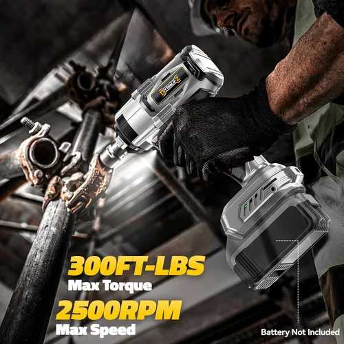 Miniatura 5 de DIYtoolifz Llave de impacto inalámbrica de 1/2 pulgada compatible con batería Dewalt de 20 V (herramienta desnuda), destornillador de impacto sin
