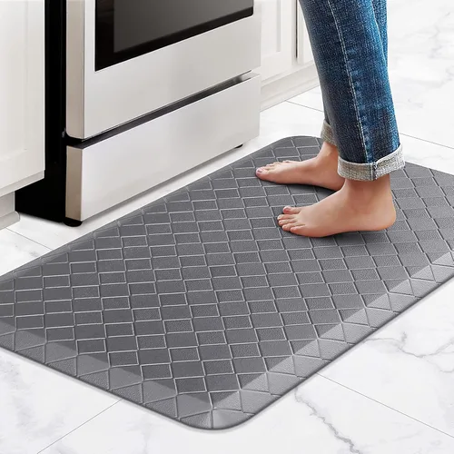 Miniatura 48 de HappyTrends Alfombras antifatiga para cocina, 4/5 pulgadas de grosor, antideslizantes, impermeables, ergonómicas, cómodas para cocina, suelo, hogar