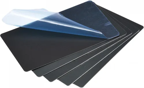 Miniatura 7 de uxcell Tarjeta de metal en blanco de 3.150 in x 1.181 in x 0.020 in, placa de aluminio anodizado, color negro, 5