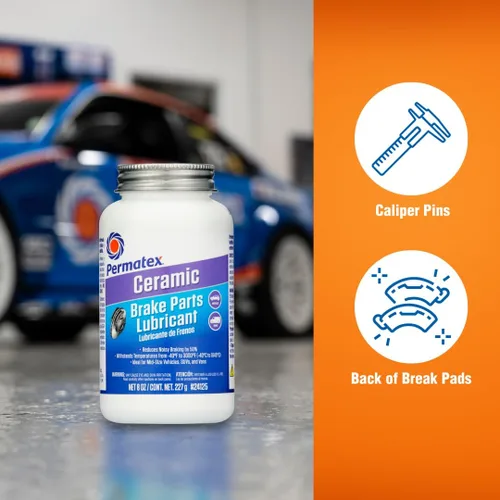 Miniatura 7 de Permatex 24125 Lubricante de cerámica para piezas de freno extremo, 8 onzas, paquete de 1 Lubricante de piezas de freno extremo de cerámica