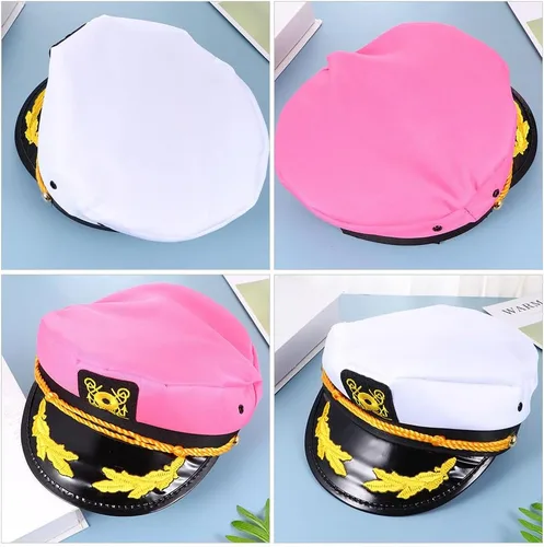 Miniatura 2 de PRETYZOOM 2 sombreros de capitán para actividades al aire libre para cosplay, fiestas temáticas náuticas y uso casual, adecuado para todas las edades