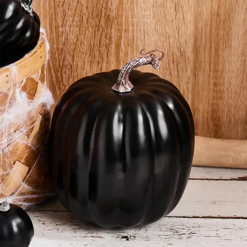 Miniatura 2 de woshilaocai 7 calabazas artificiales para decoración de otoño, cosecha, Acción de Gracias, Halloween, vacaciones, decoración de casa de campo