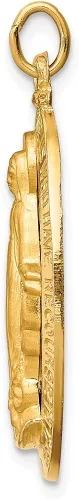 Miniatura 2 de FB Jewels Oro amarillo de 14 quilates pulido sólidosatén medalla milagrosa ovalada 3D