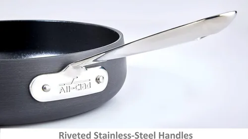 Miniatura 7 de All-Clad Sartén antiadherente de aluminio de 12 pulgadas, sartén antiadherente de aluminio gris medio de 10 pulgadas, color negro