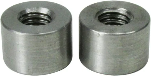 Tapones de acero roscados rectos cortos de 3/8"-16 – Cantidad de 2 – Fabricado en los Estados Unidos – Piezas de fabricación DIY motocicleta Chopper