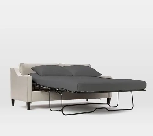 Miniatura 4 de Juego de sábanas de 500 hilos para sofá cama de algodón egipcio puro (35.8 x 71.7 in), color beige sólido con bolsillo de hasta 5.9 in