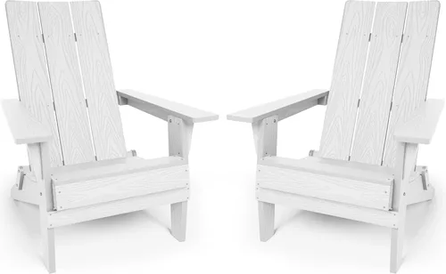 Miniatura 15 de YEFU Adirondack Sillas plegables de gran tamaño: capacidad de peso de 400 libras, sillas Adirondack de plástico, respaldo alto, modernas como