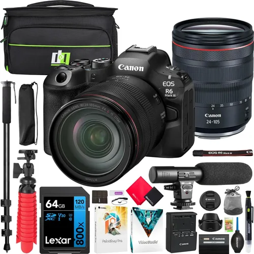 Miniatura 11 de Canon EOS R6 Mark III cámara sin espejo de marco completo con RF 0.945-4.134 in F4-7.1 es lente STM 7084C018 32.5MP 40 FPS Video RAW 7K