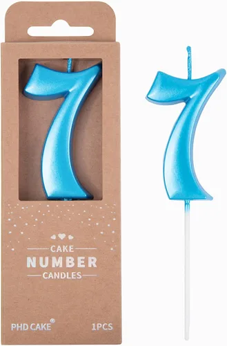 Miniatura 32 de PHD CAKE Velas de cumpleaños de 7 cm Elegantes Azul Número 4, Velas de Número Azul, Velas de Número para Pastel, Celebración de Fiesta