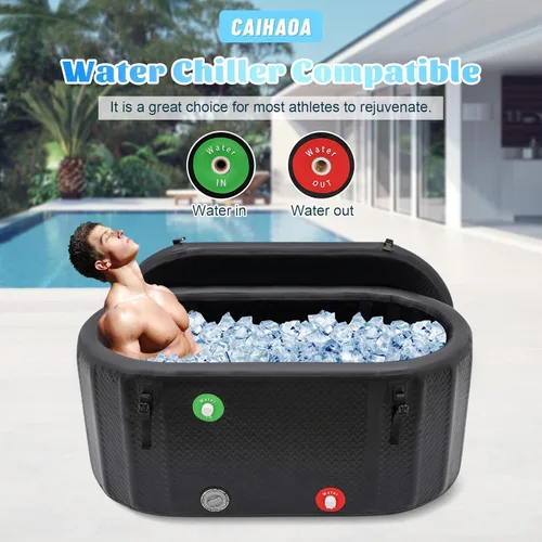 Miniatura 3 de Bañera de inmersión fría inflable, compatible con enfriador de agua, portátil de gran capacidad de 275 litros, bañera de inmersión fría con tapa
