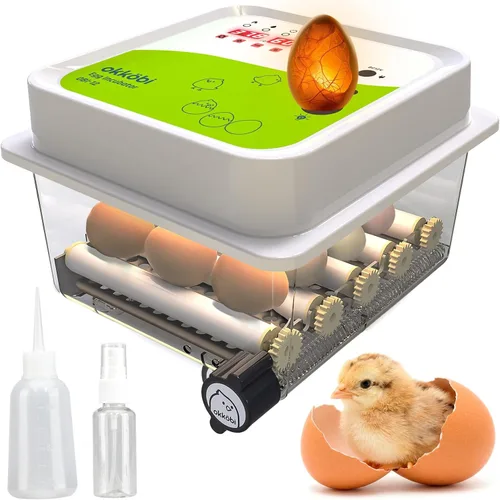 OBI-12 Incubadoras de huevos para incubar huevos - Incubadora para 12 huevos con girador automático de huevos - Incubadora para huevos de gallina,