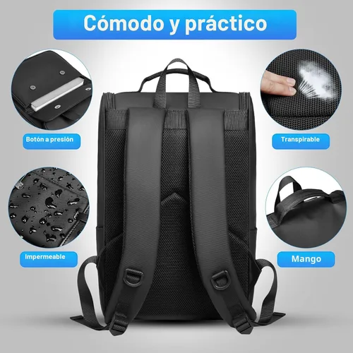 Miniatura 5 de Mochila vintage para laptop para hombres y mujeres, mochila de viaje de 15.6 pulgadas, mochilas impermeables de negocios y universidades, mochilas
