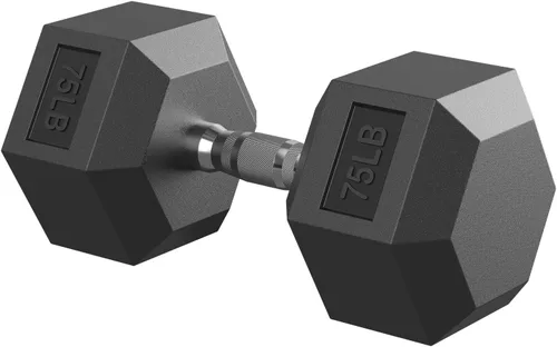 Miniatura 27 de HANDBODE Juego de mancuernas hexagonales de 40 a 570 libras, mancuernas de ejercicio y fitness con revestimiento de goma, peso de mano