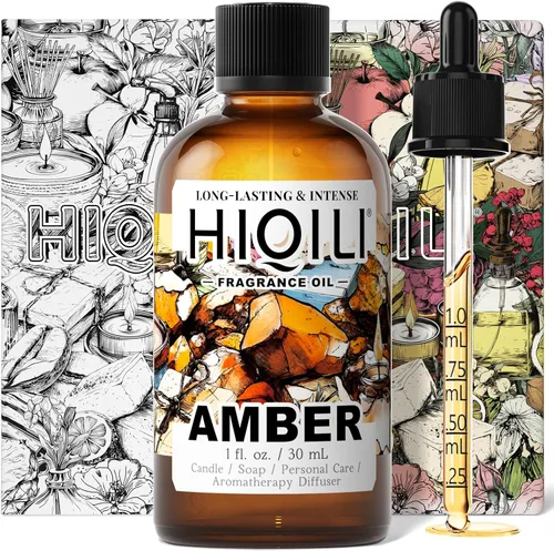 HIQILI Aceite aromático ámbar para velas, perfumes, fabricación de jabón, aromas de hotel para difusor de aceites esenciales y aromaterapia, 1 onza